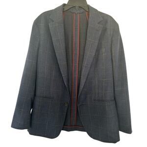 NWOT Bonobos Men’s Blue and Brown Plaid Wool Blazer